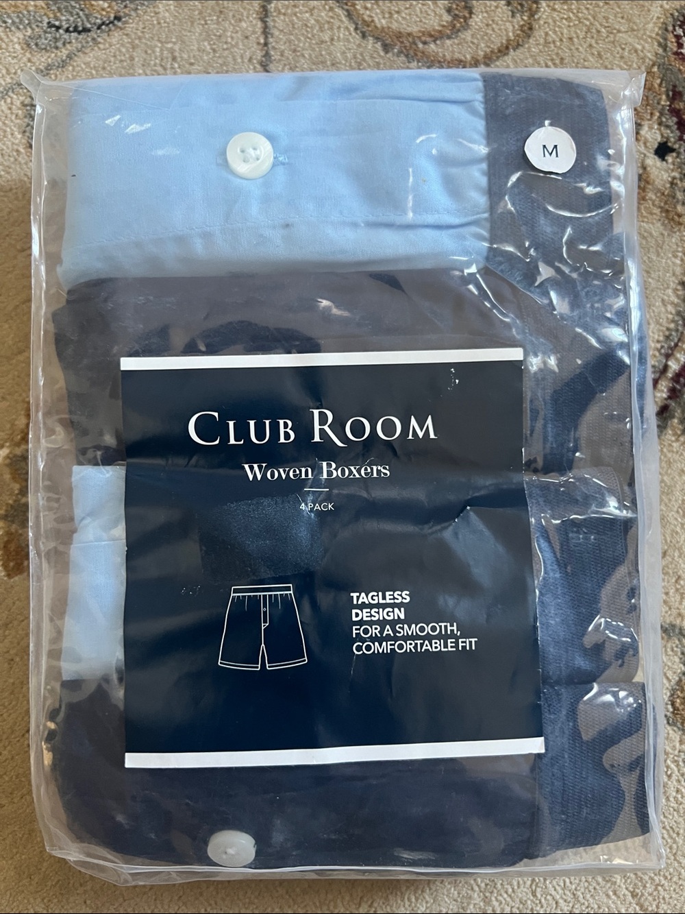 Club Room Navy and Light Blue Woven Boxers